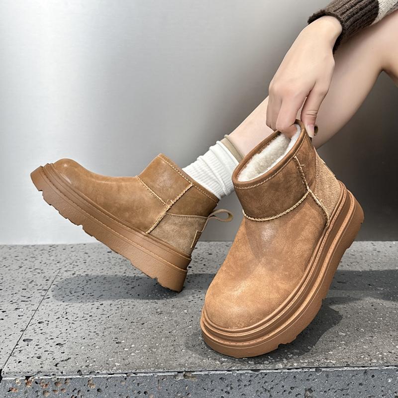 Women's Snow Boots Flat-soled, Non-slip Women Ankle Boots and Short Boots Winter Warm Slip-on Female Boots