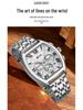 OFNS Men's Barrel-Shaped Waterproof Quartz Watch - Multifunctional Calendar with Three-Eye, Six-Hand Design, Casual Style.