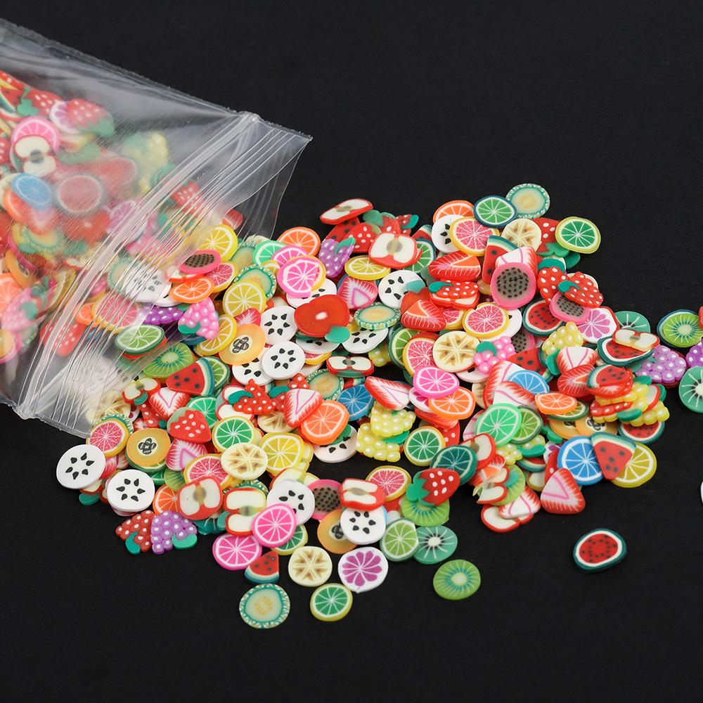 1000-3000pcs Mix Fruit Soft Clay Slime Animal Flower Slice Resin Filler for Nail Art Epoxy Mold DIY Craft Making Wholesale