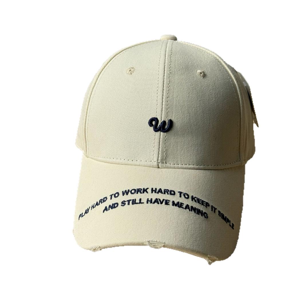 Korean-style Women's Cap with Embroidered Letters, Hard-brimmed Baseball Cap, Trendy and Versatile, Casual Student Cap, Suitable for Spring and