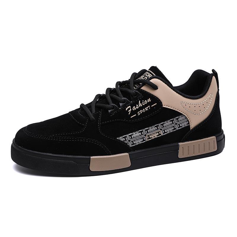 Chaussures de sport décontractées tendance pour hommes, à panneaux de velours, grande taille, toutes saisons.