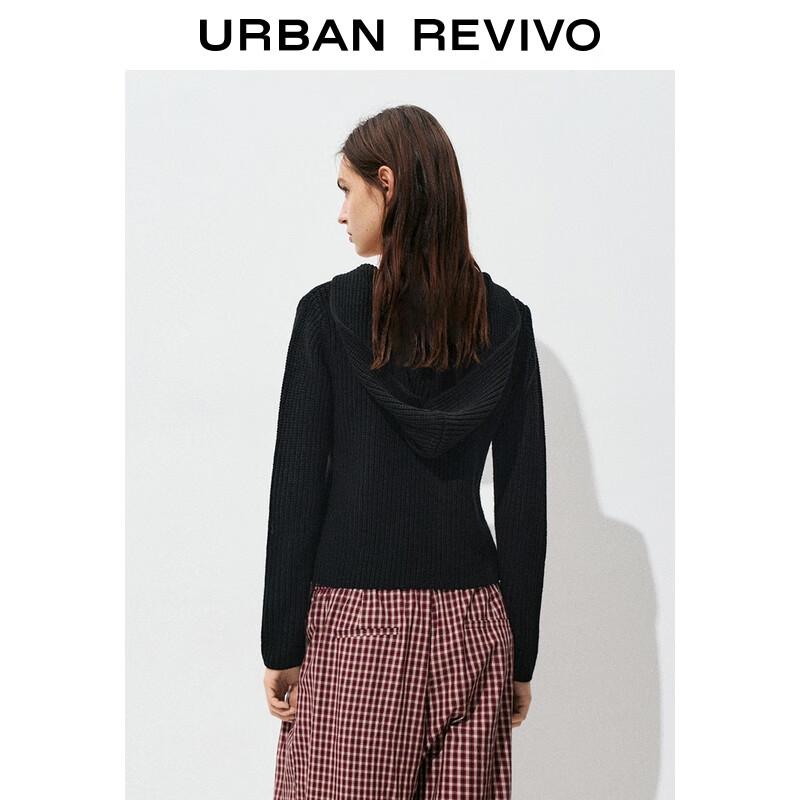 UR Women's Retro Hooded Ribbed Knit Cardigan