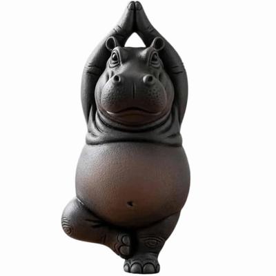 3D Printing Yoga Hippopotamus Statue Hippopotamus Figurine Resin Hippopotamus Decorative Ornaments Multiple Styles Mini