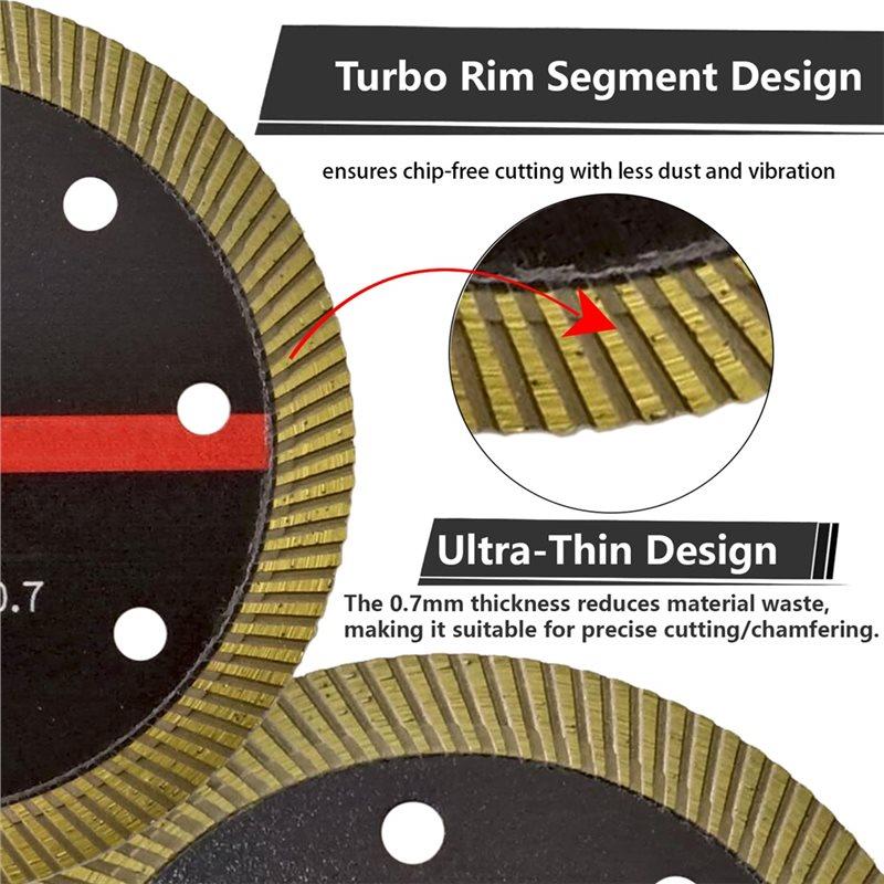 SHGO-Diamond Turbo Cutting Disc Saw Blade For Porcelain Tile Cutter, For Angle Grinder Compatible