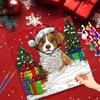 1pc Painting By Numbers Christmas Hat Puppy Christmas Gifts Handpainted Art Unique Diy Gift By Numbers Acrylic Kits 40x40cm/16x16inch Without Frame