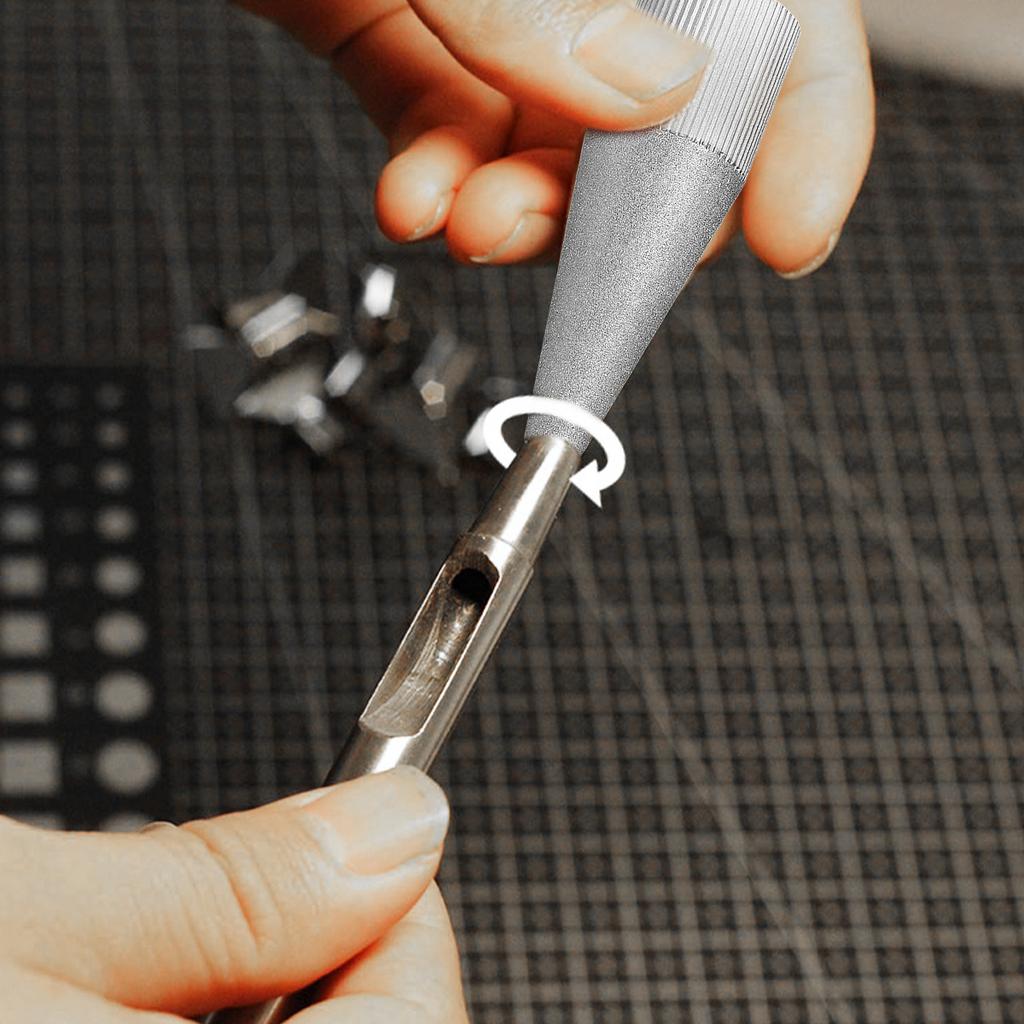 1/2pcs Emery Round Hole Punch Polisher Grinder DIY Leather Punch Edge Sharpener Tool Manual Polishing Leather Craftsman For 3-16MM Hole