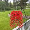 Artificial Morning Glory Flowers Garden Hanging Faux Petunias 2Pcs/set Colorful Everlasting Plants For Porch Garden Decoration