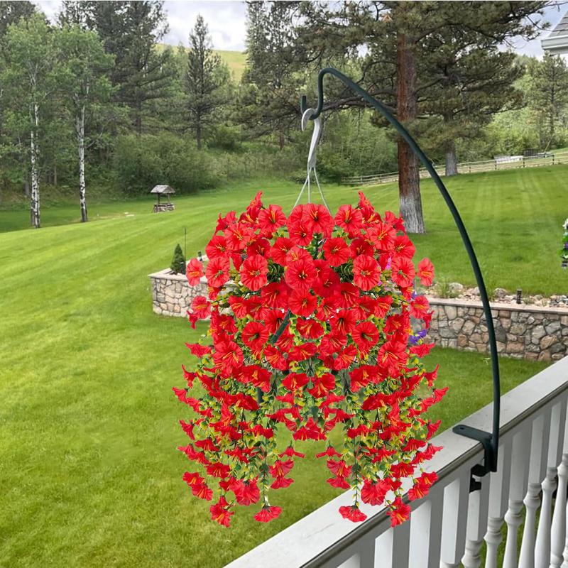 Artificial Morning Glory Flowers Garden Hanging Faux Petunias 2Pcs/set Colorful Everlasting Plants For Porch Garden Decoration