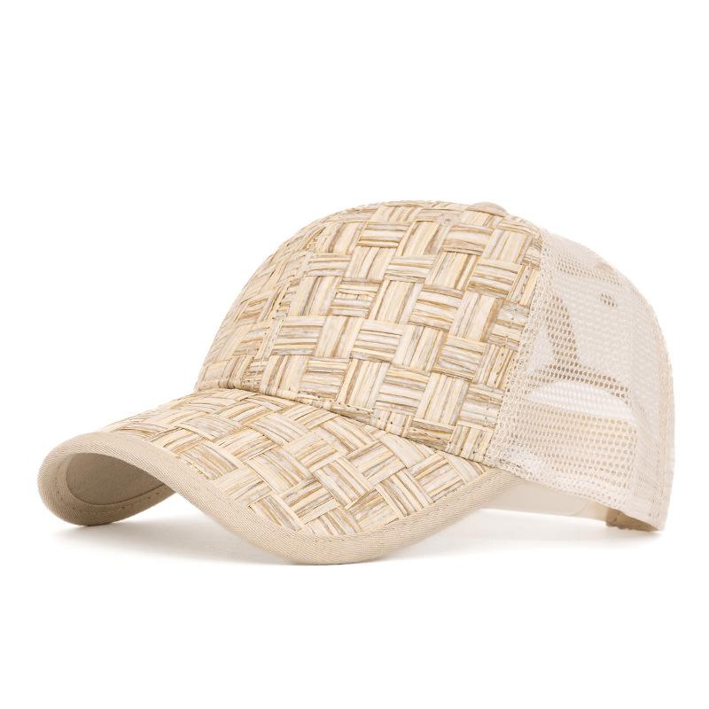 Summer Straw Baseball Cap Men's Outdoor Breathable Cap Women's Mesh Sunshade Cap