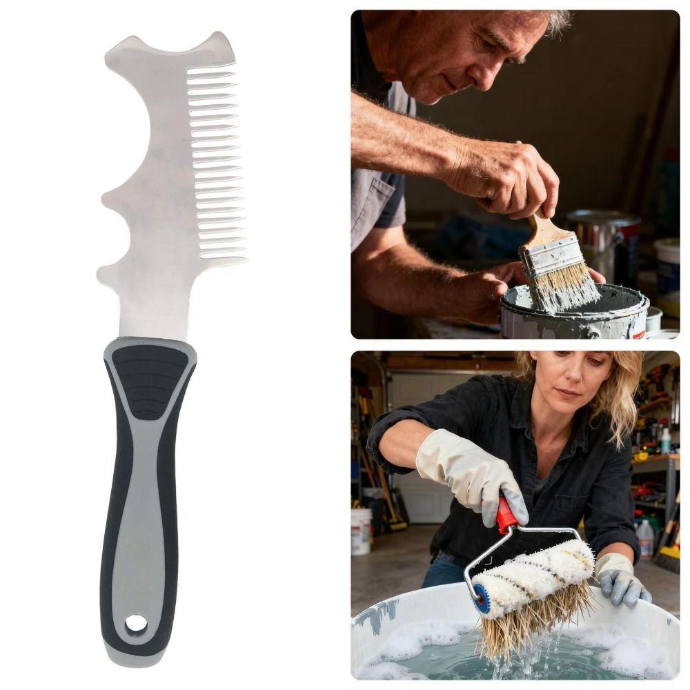4 in 1 Paint Brush Comb Thickened Stainless Steel Tool Rollers Cleaning