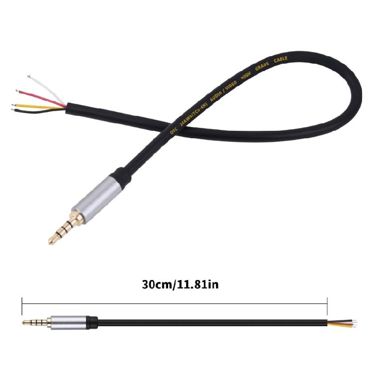 Professional 3.5mm Male Jacks To Bare Wire Audios Cable for Repairing Headphones and Microphones Headsets TRRS Cord