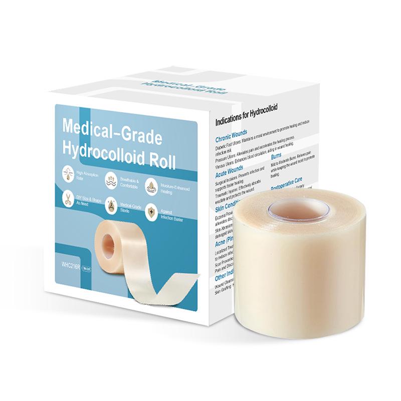 Hydrocolloid Dressing Roll: Absorbent Wet Skin Patch for Healing and Liquid Absorption Width 5CM, Length 1M, Thickness 0.3mm