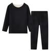 Women's Winter Thermal Pajama Set with Long Sleeve Top and Pants for Cold