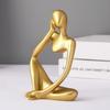 Decorative Abstract Thinker Men Statue Set Of 3 Modern Art Showpiece Sculpture(Fantasy,Gold,13CmX6Cm) For Home Decor Living Room Bedroom