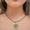Zarte Legierung Bronze Amulett Halskette Verstellbare Schlüsselbein Kette Choker für Frauen