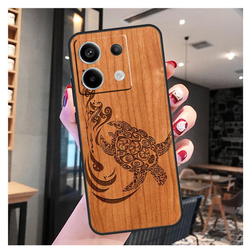 Turtle Wood Pattern Case For Xiaomi Redmi Note 11 9 10 12 13 Pro Plus 12S 11S 10S 9S Redmi 12 10C 12C 13C Cover