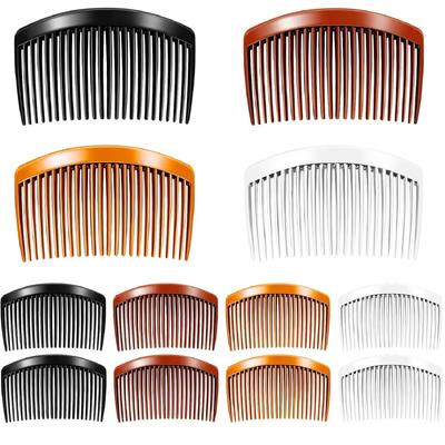 12 Stück Seitlicher Haarzwirbelkamm Kunststoff Dekorative Haarkamm-Clips mit Zähnen Styling Seitenkämme Luft für Feine Damen-Accessoires