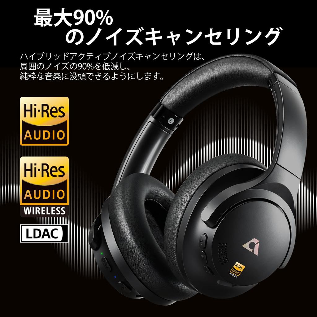 1Mii AI Y8+ Wireless Noise-Canceling Headphones, Bluetooth 6.0, LDAC Hi-Res Audio, 100 Hours of Playback, Comfortable Fit, Foldable for Travel, AI
