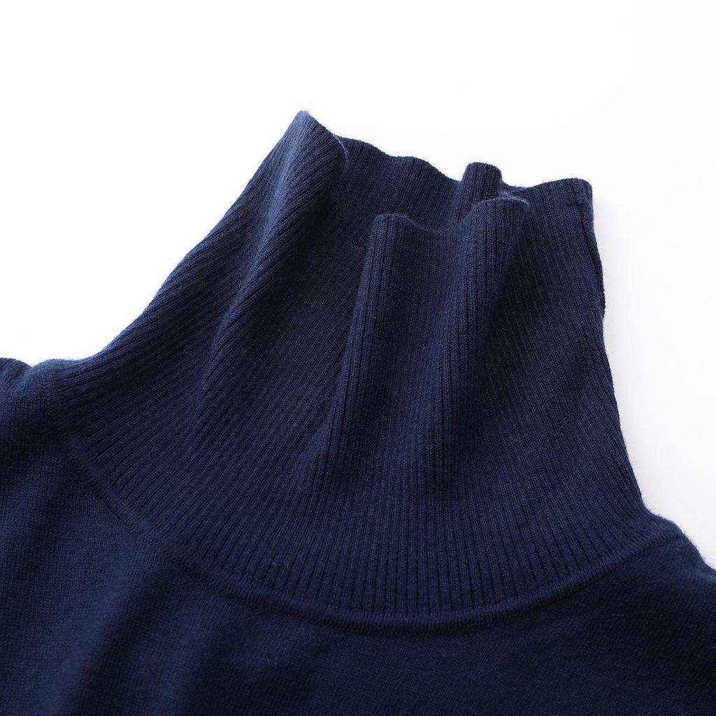 Brand Tagless Men's Cashmere High Collar Windproof Sweater - Warm & Versatile for Autumn/Winter