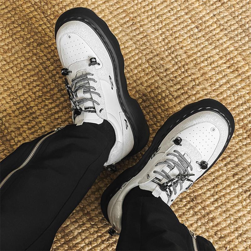Fashion Thick Soled Casual Men's Shoes NEW Trendy and Versatile Styles Outdoor Street Walking White Handsome Youth Daily Shoes Hot