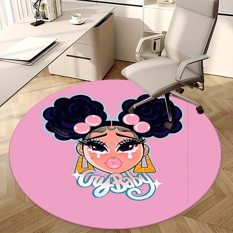 Cry Baby Chair Mat - Round Carpet for Home Decor, Office Use, Bedroom