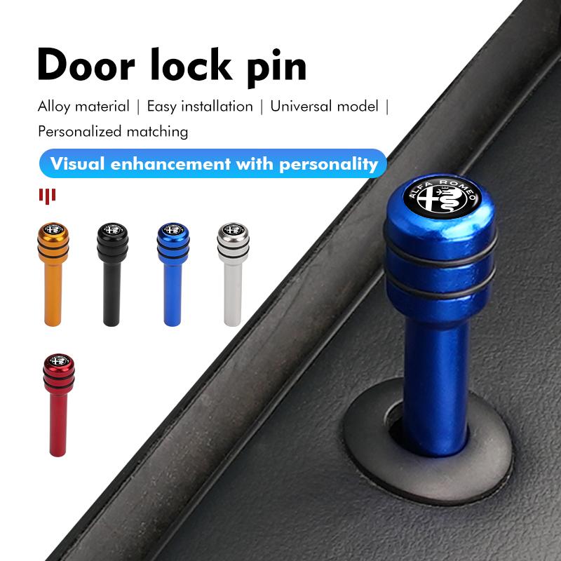 Alloy Car Security Door Lock Buckle Interior Knob Pull Pin Cover For Alfa Romeo Giulietta GT 159 147 156 Mito Brera Giulia