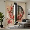 Sakura Curtains Hd Digital Print Sheer Polyester Living Room Bedroom Asian Design Pocket Rod Top Elegant Darkening Made Of Window Treatment