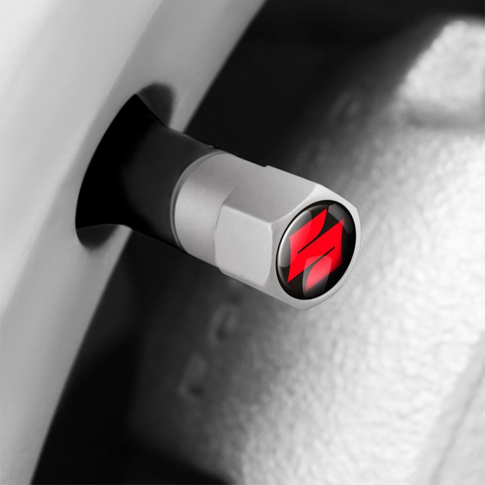 4Pcs Car Accessories Wheel Tire Valve Caps Stem Cover For Suzuki Swift SX4 Jimny Ignis Alto Samurai Baleno Grand Vitara GSXR