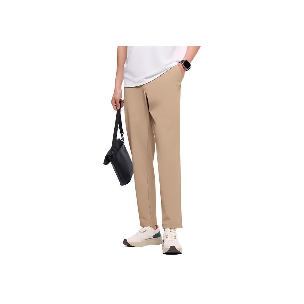 Anta Training Series Solid Color Mid-Rise Comfortable Versatile Breathable Straight-Leg Knitted Sports Pants Men Pants Khaki 152427508-1