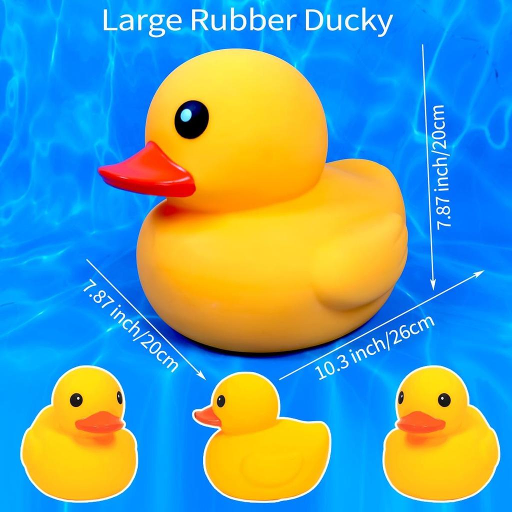 1/2Pcs Giant Rubber Duck 10.2 Inch Duck Giant Rubber Duck Large Rubber Squeaky Big Yellow Rubber Ducks