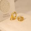 Adjustable Irregular Titanium Steel Gold-Plated Ring Set