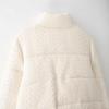 2024 Winter White Knitted Windproof Stand-up Collar Cotton Jacket