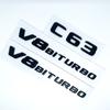3D ABS Chrome C63 Logo V8 BITURBO Badge Car Rear Star Sticker Trunk AMG Emblem For Mercedes Benz C63 AMG W205 C205 Accessories