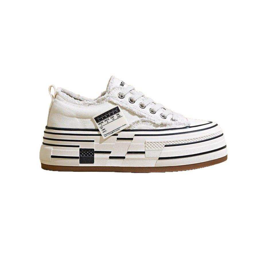 Thick-soled heightening canvas shoes women's 2025 spring new design sense niche pink beggar shoes sports and leisure board shoes