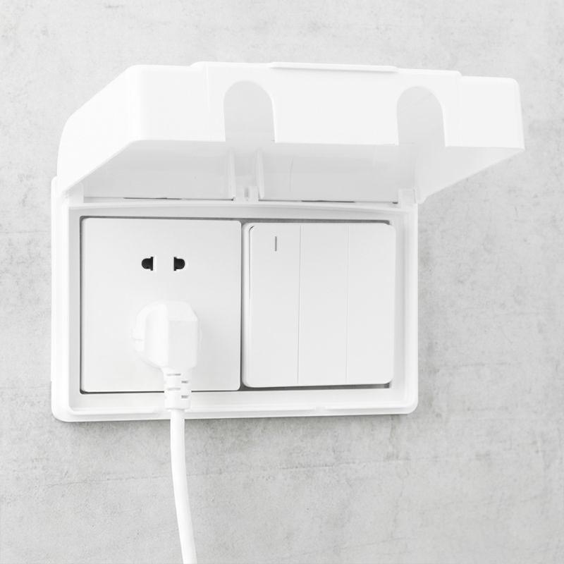 Wall-Mounted Switch Protective Cover Self-Adhesive Enlarged Plastic Socket Waterproof Box 86 Type Electric Plug Cover Bathroom