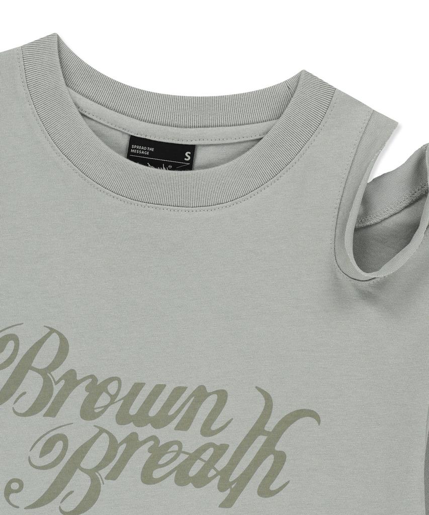 BROWNBREATH W Cut Out Tee - Gray