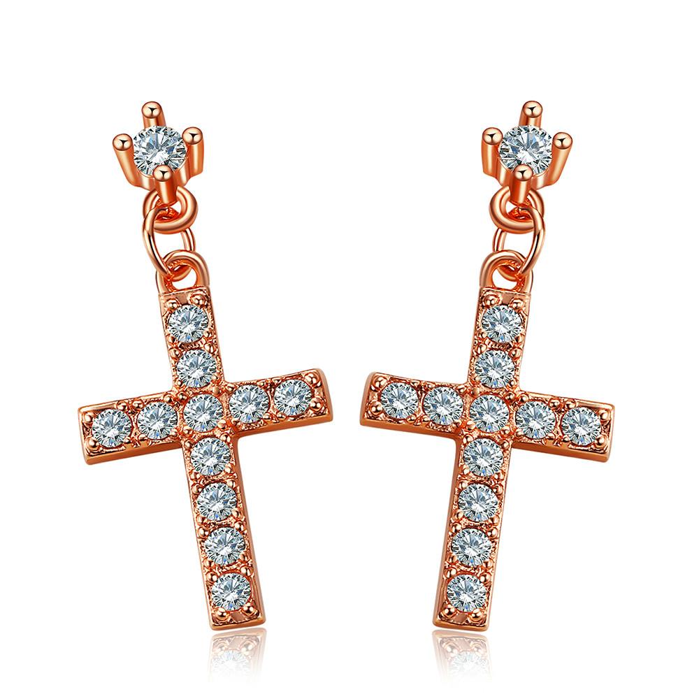 Top Quality ZYE328 Classic Cross Crystal Silver Color Earring Fashion Jewelry Made with Austrian Crystal