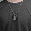 316L Steel Viking Bell Necklace for Men - Odin Guardian Pendant, Norse Biker Jewelry Gift, Gothic Motorcycle Amulet Accessories