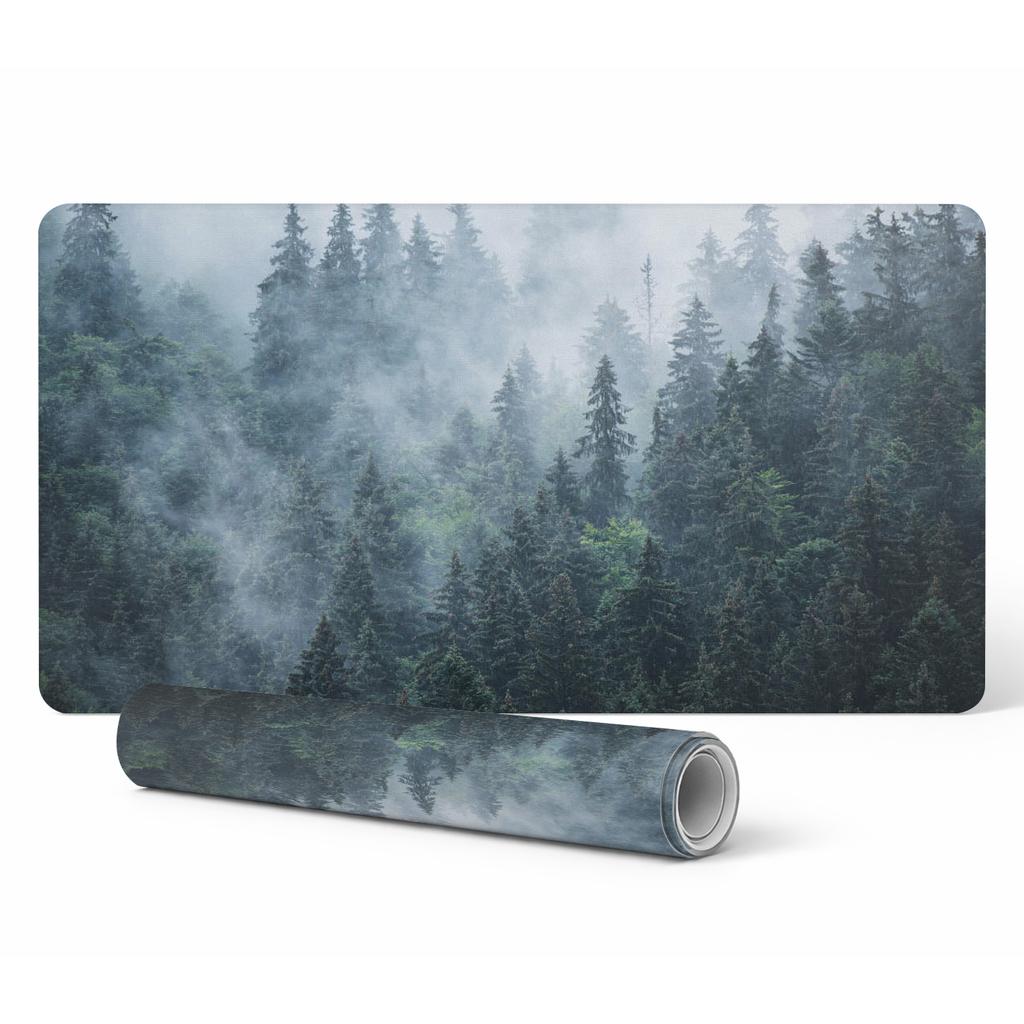 Podkładka Gamingowa Pod Mysz I Klawiaturę Mglisty Las Iglasty 100X50 Cm