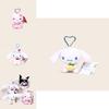 Cinnamoroll Kuromi Character Plush Keychain With Heartshaped Cherry Blossom Hello Kitty For School Bag Gift