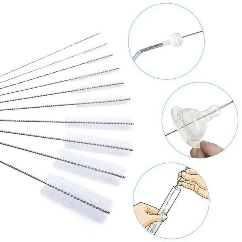10pcs/set Multifunctional Portable Stainless Steel Household Bottle Brushes Cleaner Glass Washing Tube Cleaning Brush Set