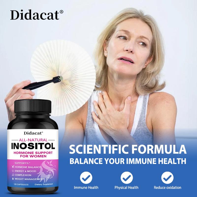 Inositol Dietary Supplement, With Vitamin C, Black Pepper Extract, Folate, 120 Capsules