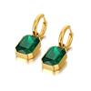 Lokaer Stainless Steel Geometric Square Hoop Earrings Sparkling Cubic Zirconia Crystal Earrings Jewelry For Women