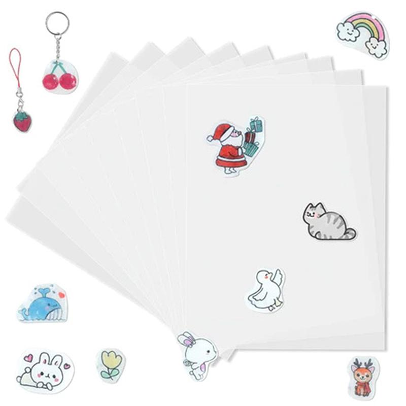 10 Pieces Shrink Plastic Sheets 20X29Cm Sanded Shrink Films Papers For Keychain Making Diy Craft