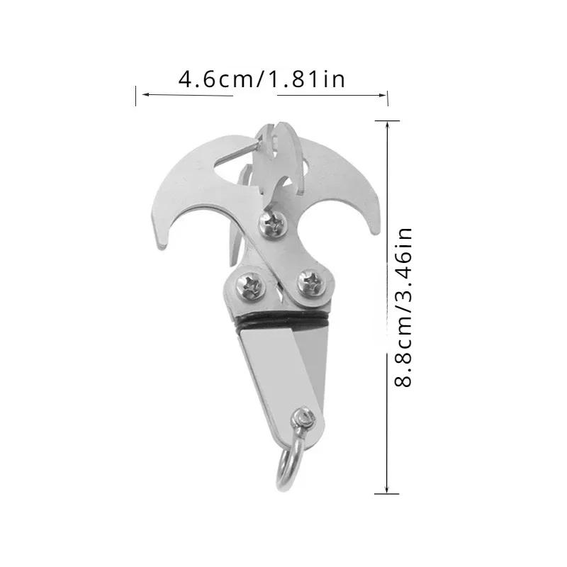 Stainless Steel Magnetic Grappling Hook Folding Climbing Claw for Outdoor Activities Survival Folding Tackle Hook rock climbing серебряный