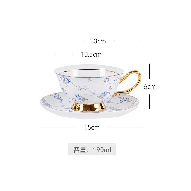 Rural Style Coffee Cup and Dish Set Afternoon Tea Water Cup Flower Tea Cups Milk Mug Breakfast Cups Dim Sum Dish Milk Tea Mug