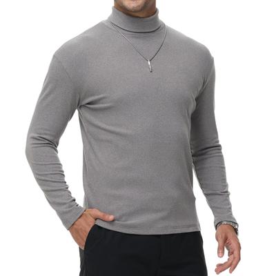 Turtleneck for Autumn and Warm [Hyzhwl] Men's Long-Sleeve T-Shirt, Thick, Warm, Insulated, Winter, Plain,