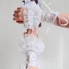 Ruffled Lace Lace Arm Sleeves Ribbon Tie Wrist Cuffs Y2K Fashion Fake Sleeves  Anime Costume