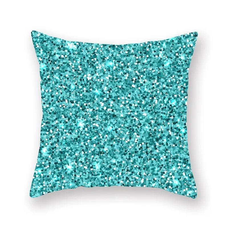 Abstract Geometric Pillowcase Flowers Leaves Teal Sofa Car Bedroom Home Decor Pillow Cushion Cover