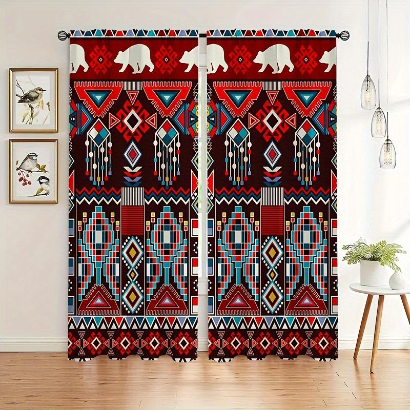 

2 панели Boho Dreamcatcher полузатемняющие шторы на окна для кабинета, спальни, кухни, гостиной, игровой комнаты, офиса, домашнего декора 2x50W130H(CM)&hook